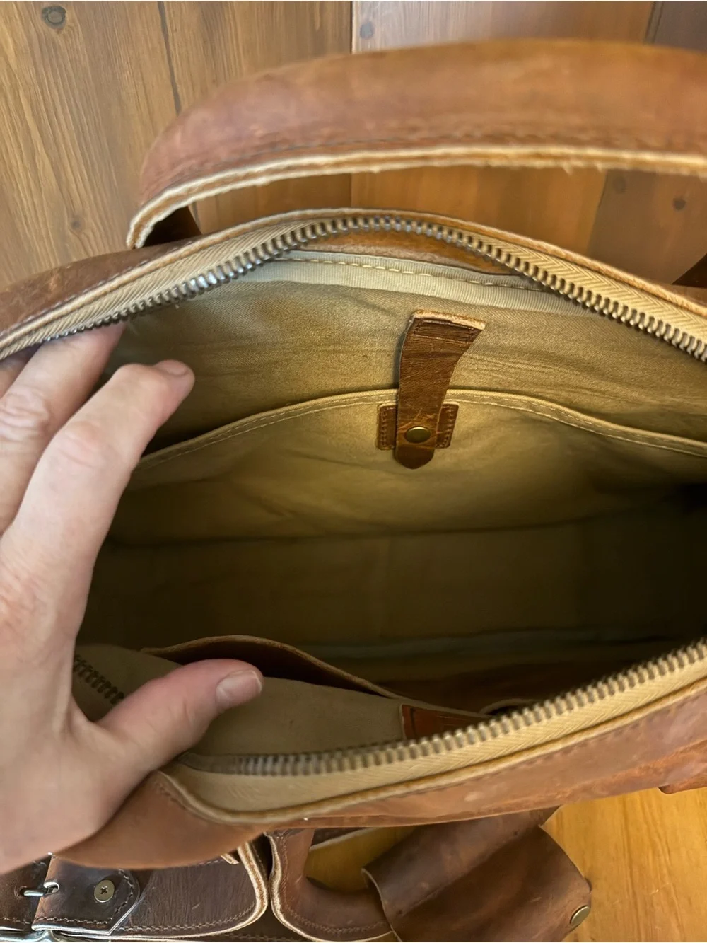 Jack Foster SLIM BRIEFCASE IN RED WING COPPER ROUGH AND TOUGH 3 extra folders